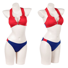 Cosplay Costume C.J. Parker Baywatch TV Cosplay Maillot de Bain Bikini Rouge et Bleu Femme