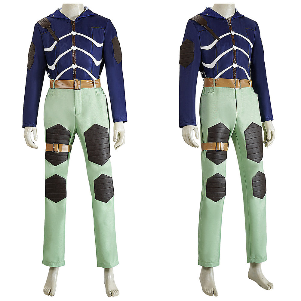 Cosplay Costume Caiman Doro He Doro 2(2026) Anime Cosplay Tenue Bleue et Verte Homme