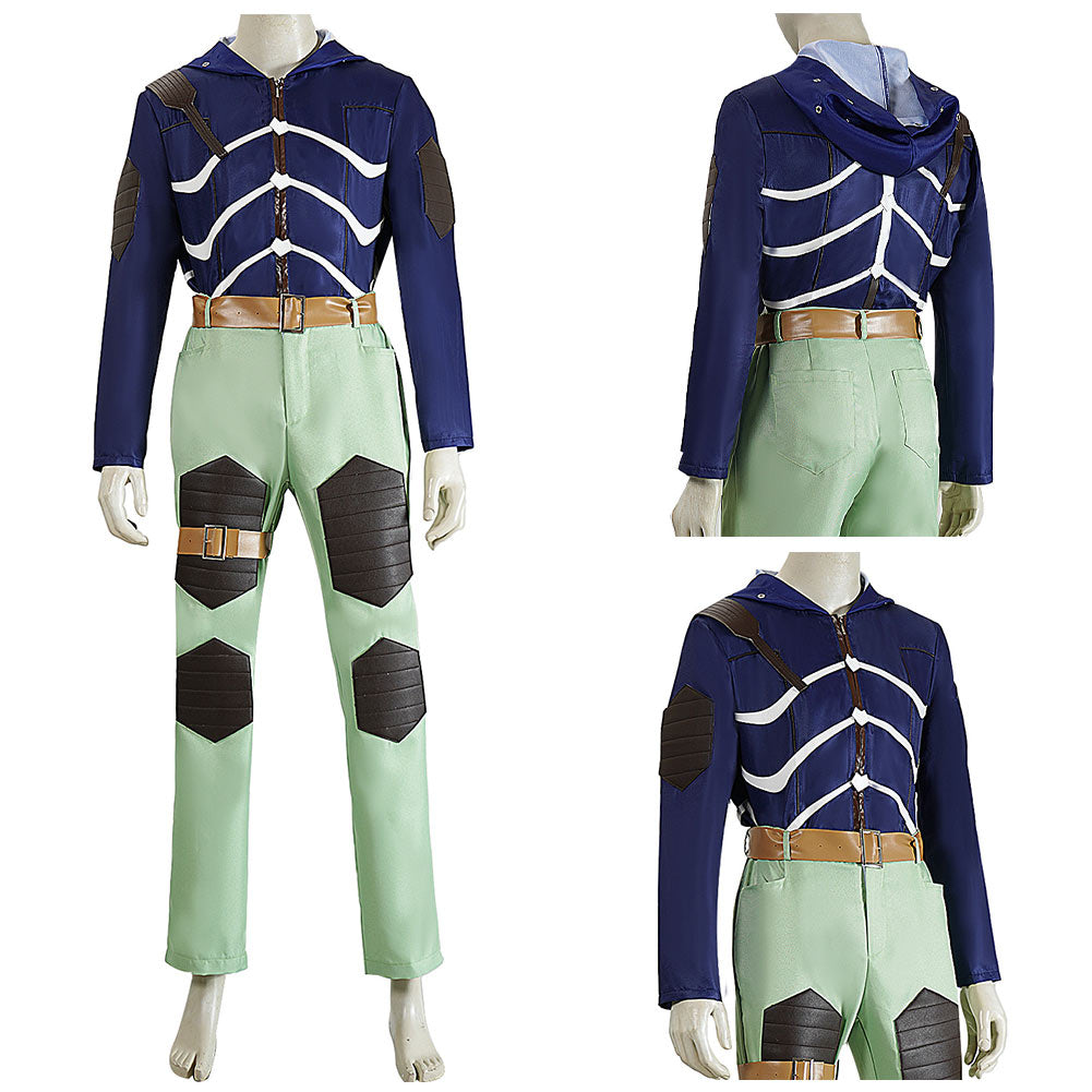 Cosplay Costume Caiman Doro He Doro 2(2026) Anime Cosplay Tenue Bleue et Verte Homme
