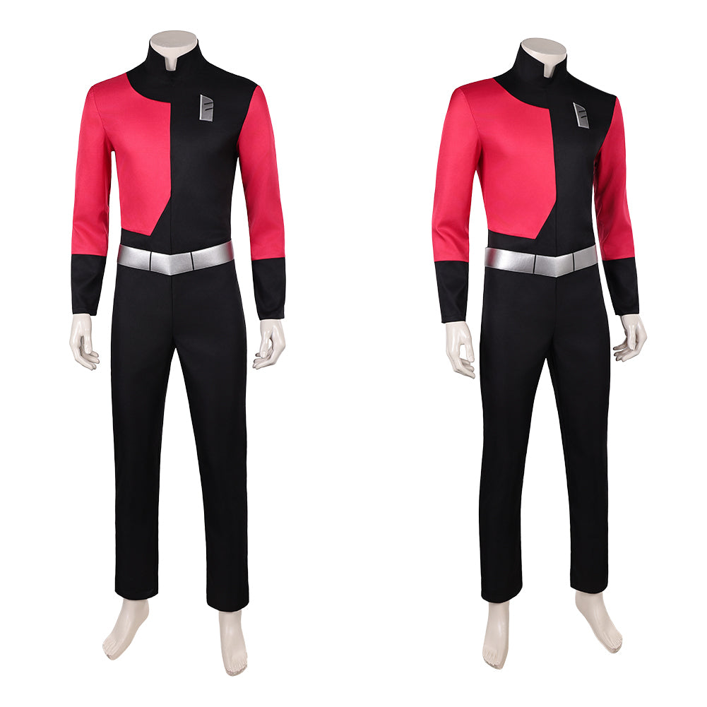 Cosplay Costume Captain Invincible 4(2026) TV Cosplay Combinaison Rouge et Noire Homme
