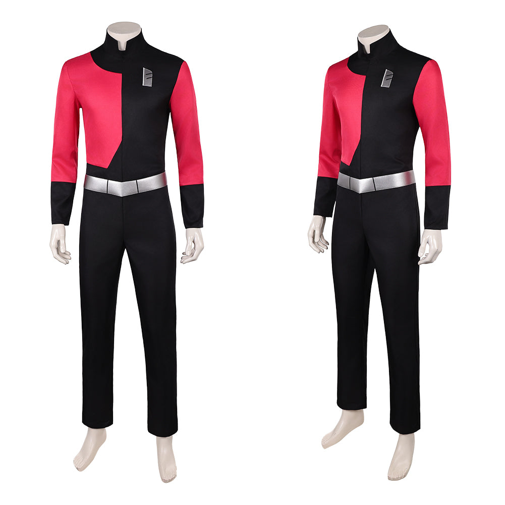 Cosplay Costume Captain Invincible 4(2026) TV Cosplay Combinaison Rouge et Noire Homme