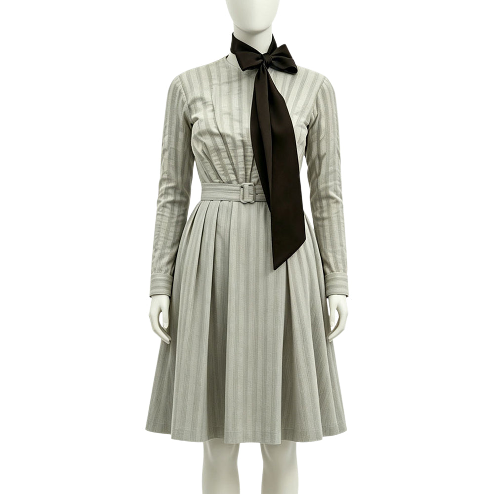 Cosplay Costume Caroline Little House on the Prairie(2026) TV Cosplay Robe Grise Femme