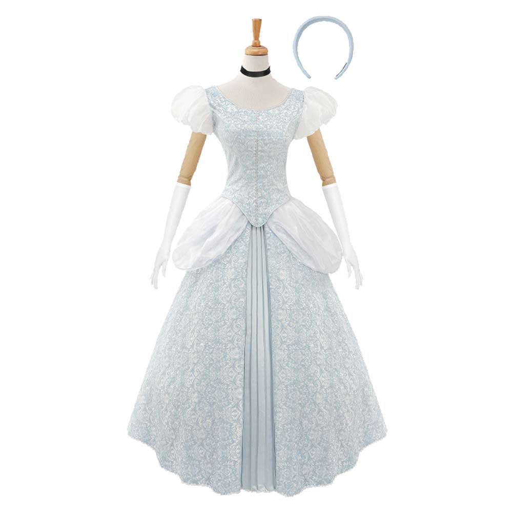 Cosplay Costume Cendrillon Film Cosplay Robe de Soirée Bleue Claire Femme
