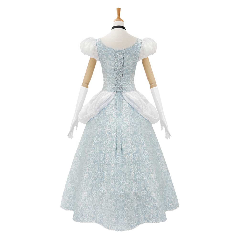 Cosplay Costume Cendrillon Film Cosplay Robe de Soirée Bleue Claire Femme