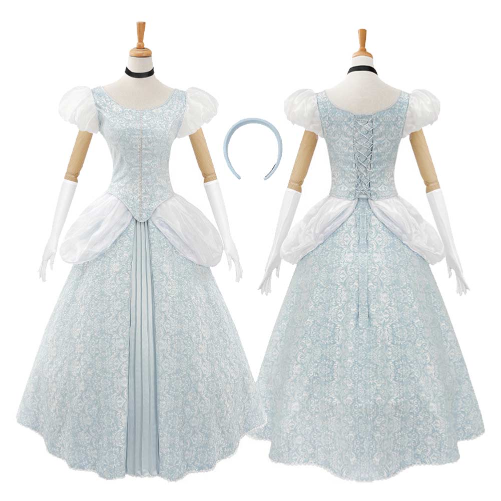 Cosplay Costume Cendrillon Film Cosplay Robe de Soirée Bleue Claire Femme