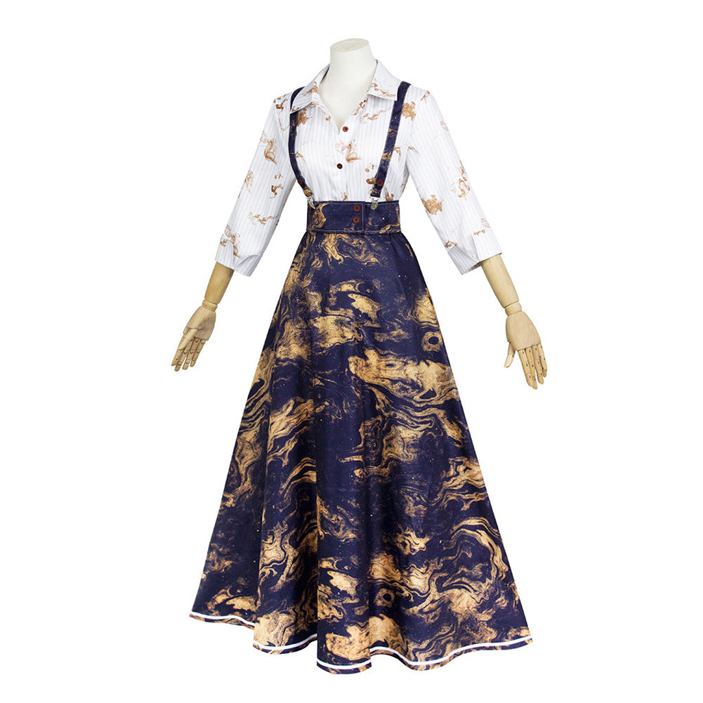 Cosplay Costume Clair‌ Clair Obscur：Expedition 33 Jeu Cosplay Robe Noire et Jaune Femme