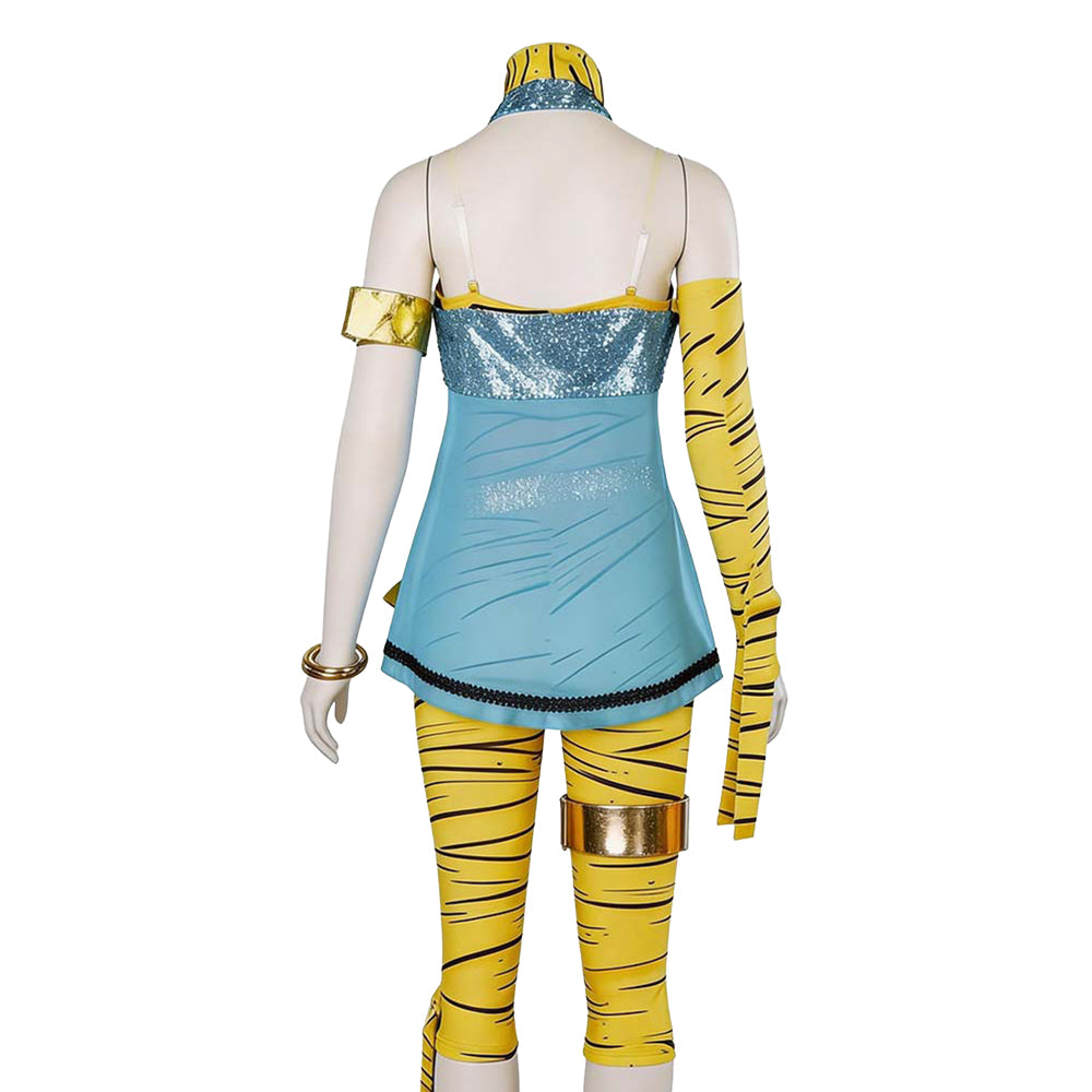 Cosplay Costume Cleo De Nile Monster High TV Cosplay Tenue Bleue et Jaune Femme