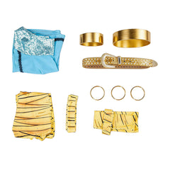Cosplay Costume Cleo De Nile Monster High TV Cosplay Tenue Bleue et Jaune Femme