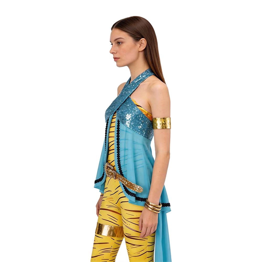 Cosplay Costume Cleo De Nile Monster High TV Cosplay Tenue Bleue et Jaune Femme