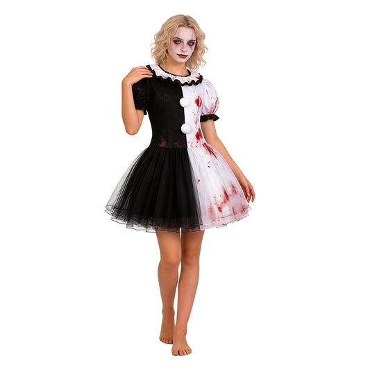 Cosplay Costume Clown Terrifier 4(2026) Film Cosplay Robe Blanche et Noire Enfant