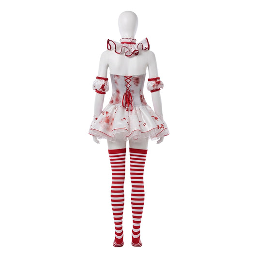Cosplay Costume Clown Terrifier 4(2026) Film Cosplay Robe Blanche et Rouge Femme