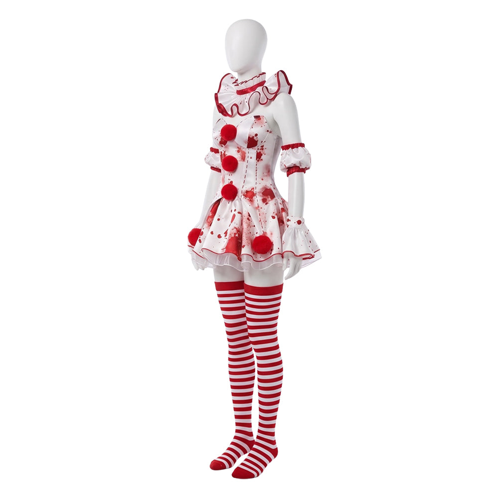 Cosplay Costume Clown Terrifier 4(2026) Film Cosplay Robe Blanche et Rouge Femme