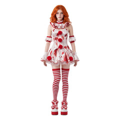 Cosplay Costume Clown Terrifier 4(2026) Film Cosplay Robe Blanche et Rouge Femme