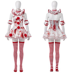 Cosplay Costume Clown Terrifier 4(2026) Film Cosplay Robe Blanche et Rouge Femme