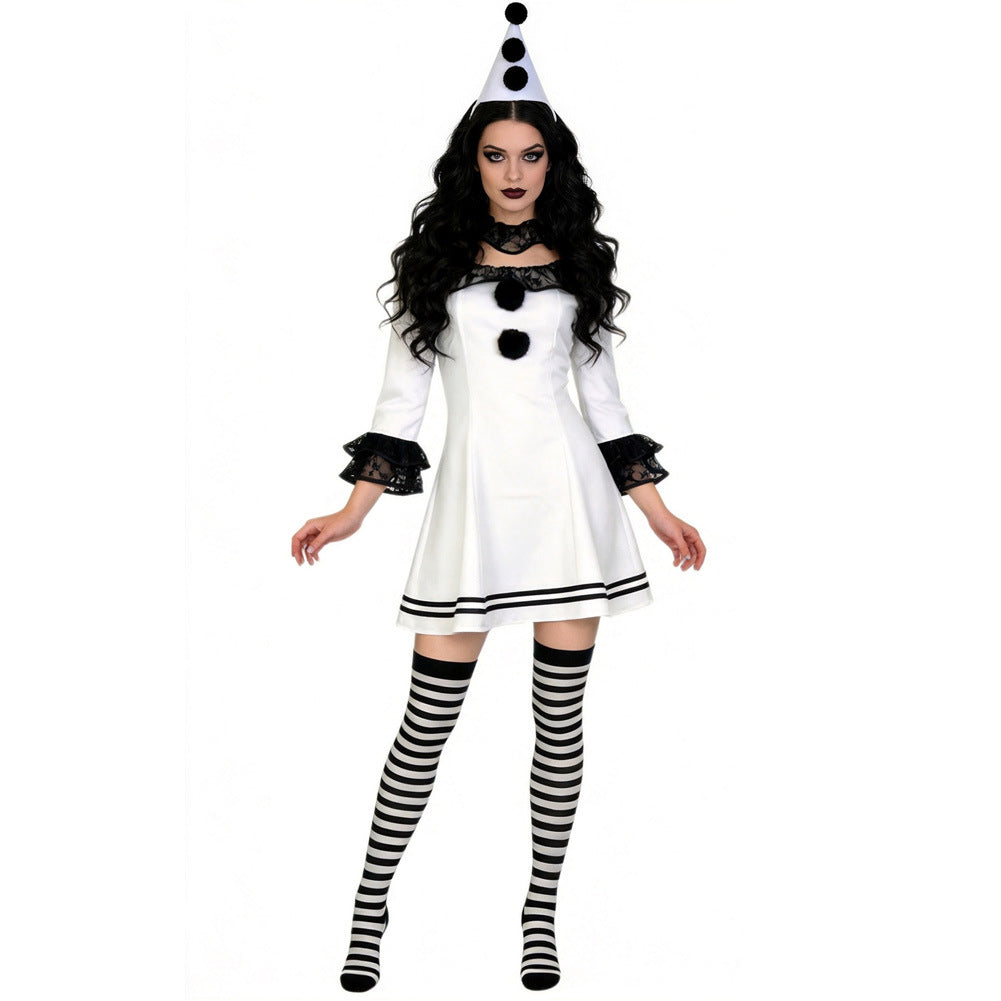Cosplay Costume Clown Terrifier 4(2026) Film Cosplay Robe Noire et Blanche Femme