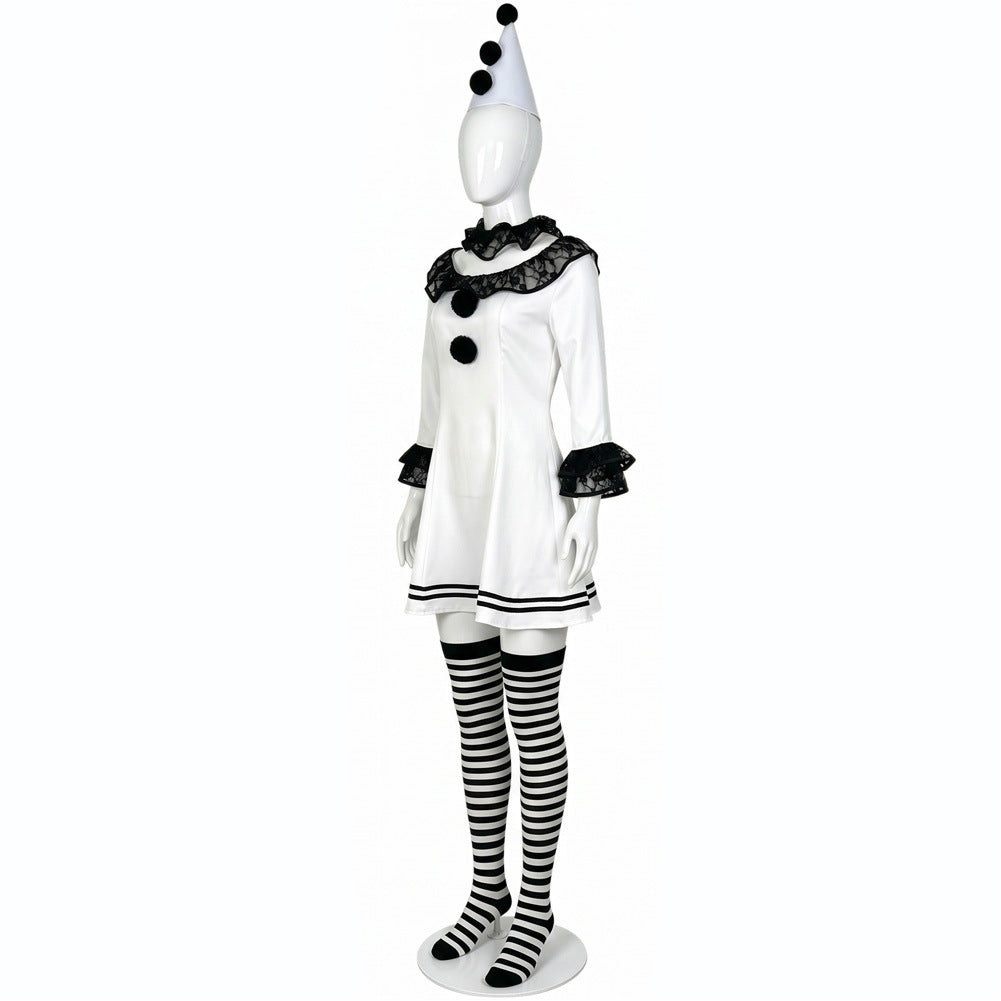 Cosplay Costume Clown Terrifier 4(2026) Film Cosplay Robe Noire et Blanche Femme