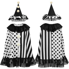 Cosplay Costume Clown Terrifier Film Cosplay Robe Noire et Blanche Femme