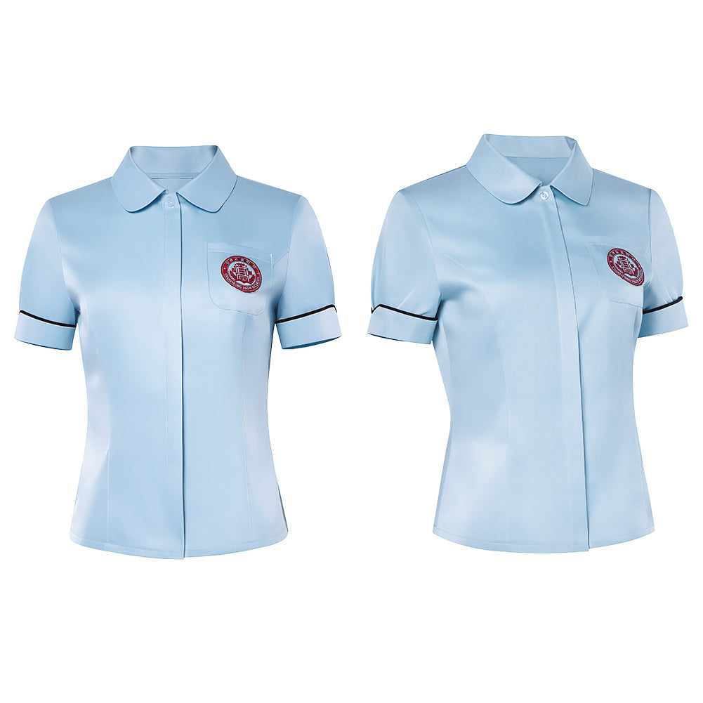 Cosplay Costume Daehan Uniforme Scolaire Teach You a Lesson(2026) TV Cosplay Chemise Bleue Femme