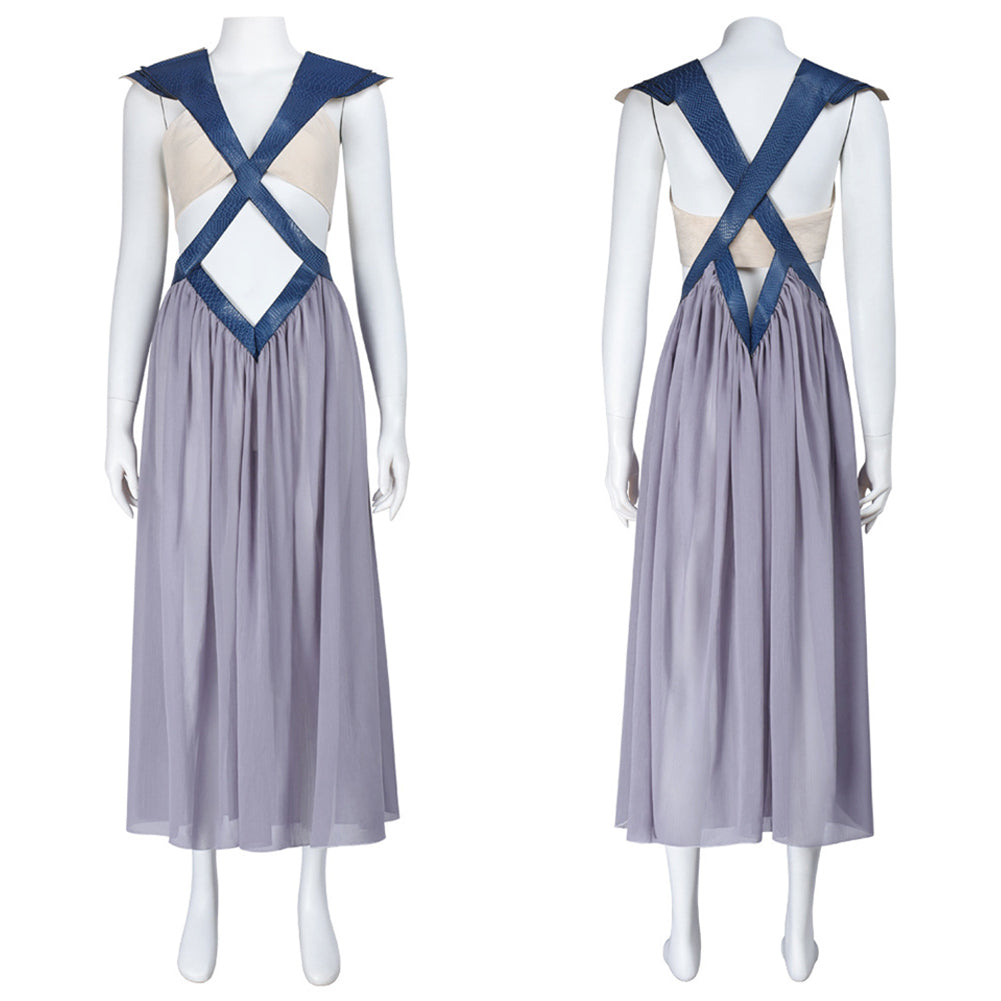 Cosplay Costume Daenerys Targaryen House of the Dragon 3(2026) TV Cosplay Robe Grise Femme