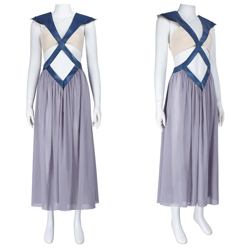 Cosplay Costume Daenerys Targaryen House of the Dragon 3(2026) TV Cosplay Robe Grise Femme