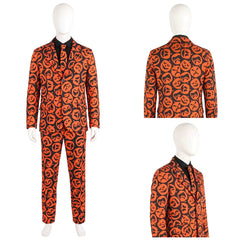 Cosplay Costume David S. Pumpkins Saturday Night Live TV Show Cosplay Tenue Orange Homme