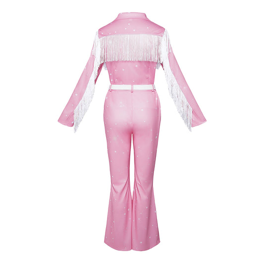 Cosplay Costume Dolly Parton Jake Farris Rhinestone(1984) Film Cosplay Tenue Rose Femme
