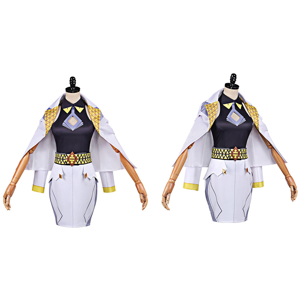 Cosplay Costume Domina Overwatch Jeu Cosplay Tenue Noire et Blanche Femme