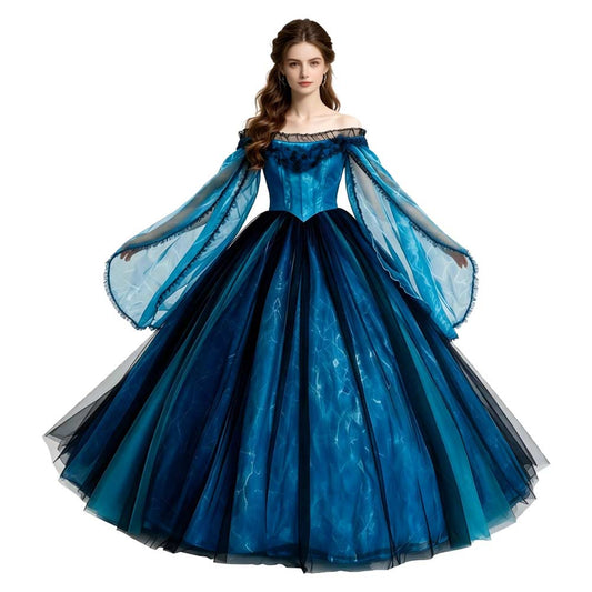 Cosplay Costume Elizabeth Frankenstein Film Cosplay Robe Bleue Femme