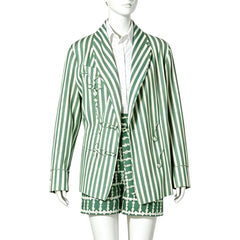 Cosplay Costume Emily Cooper Emily in Paris 6(2026) TV Cosplay Tenue Rayé Vert Femme