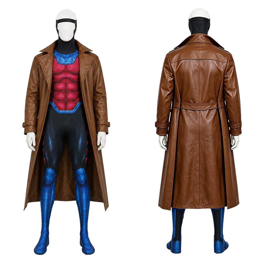 Cosplay Costume Enfant Gambit X-Men '97 Saison 2(2026) TV Cosplay Combinaison Bleue et Rouge