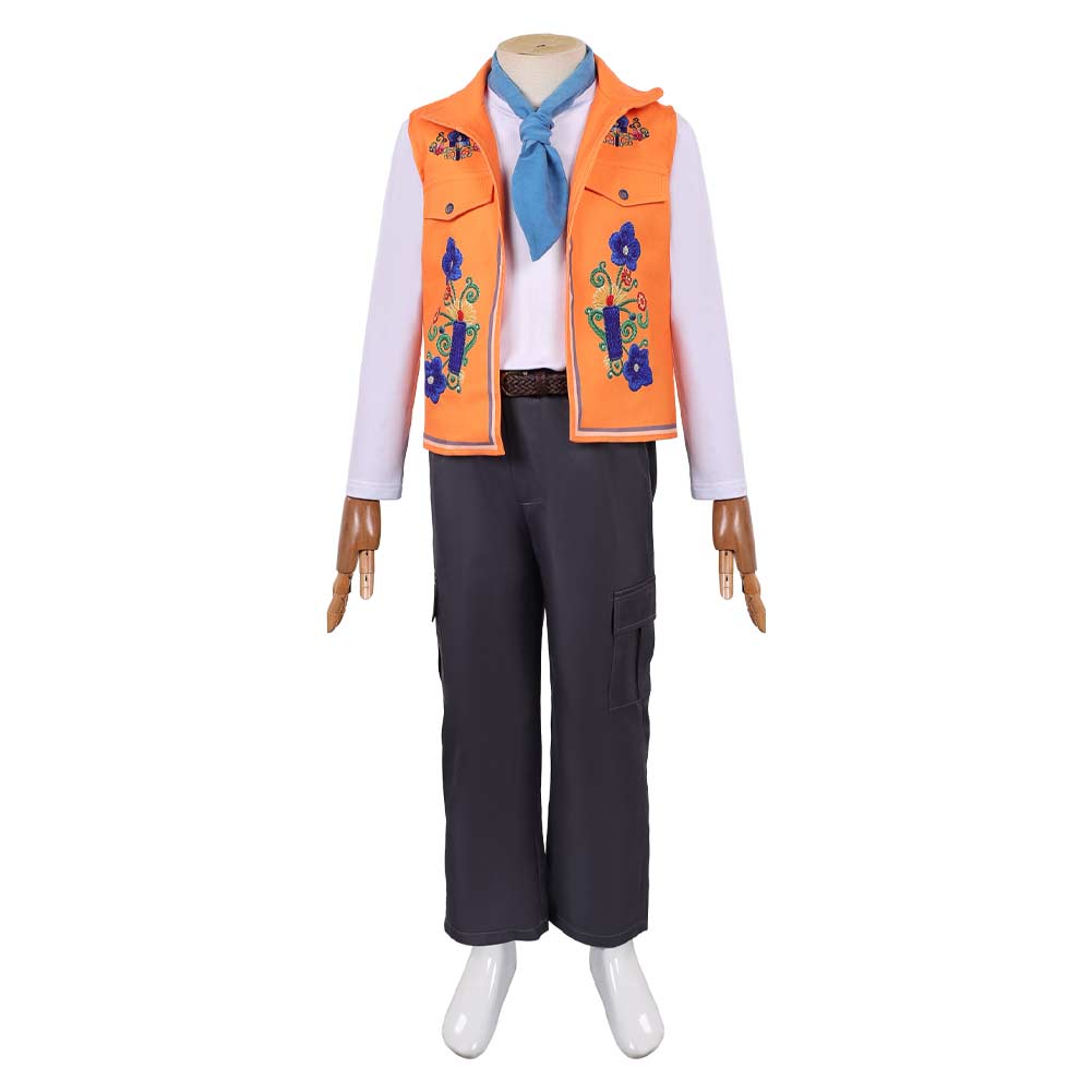 Cosplay Costume Enfant Luis Madrigal Descendants: Wicked Wonderland(2026) Film Cosplay Tenue Orange et Noire
