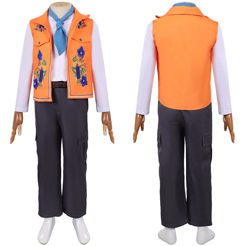 Cosplay Costume Enfant Luis Madrigal Descendants: Wicked Wonderland(2026) Film Cosplay Tenue Orange et Noire