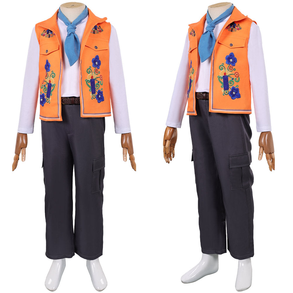 Cosplay Costume Enfant Luis Madrigal Descendants: Wicked Wonderland(2026) Film Cosplay Tenue Orange et Noire