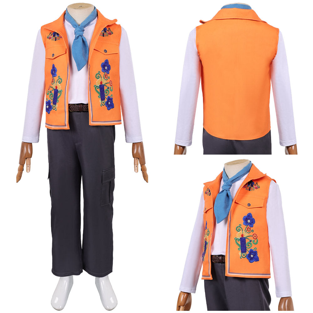 Cosplay Costume Enfant Luis Madrigal Descendants: Wicked Wonderland(2026) Film Cosplay Tenue Orange et Noire