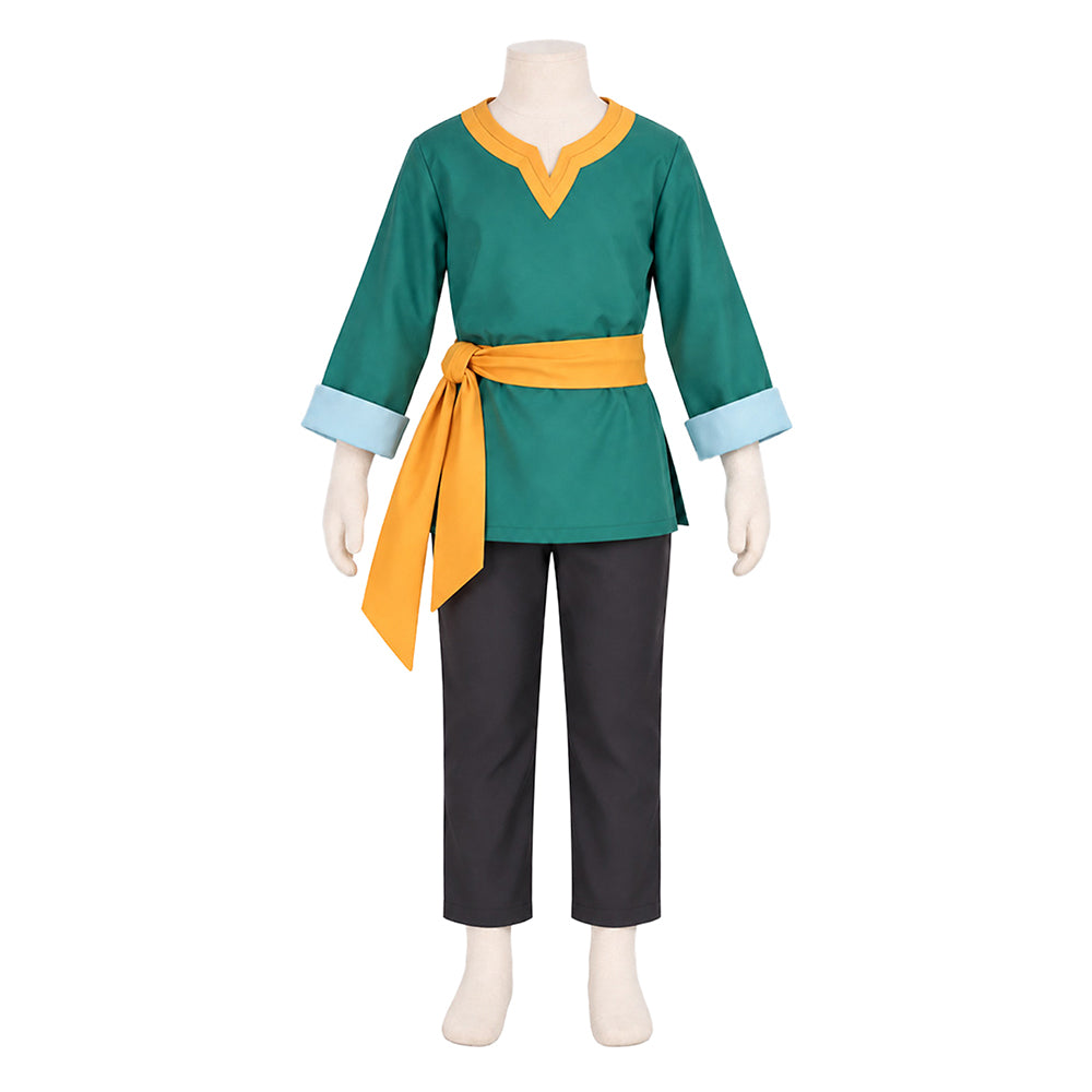 Cosplay Costume Enfant Natsuki Subaru RE0(2026) Anime Cosplay Tenue Verte et Noire Sans Cape