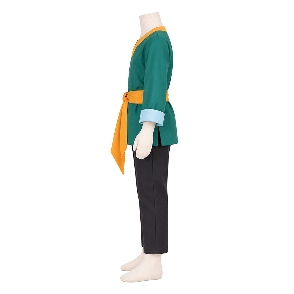Cosplay Costume Enfant Natsuki Subaru RE0(2026) Anime Cosplay Tenue Verte et Noire Sans Cape