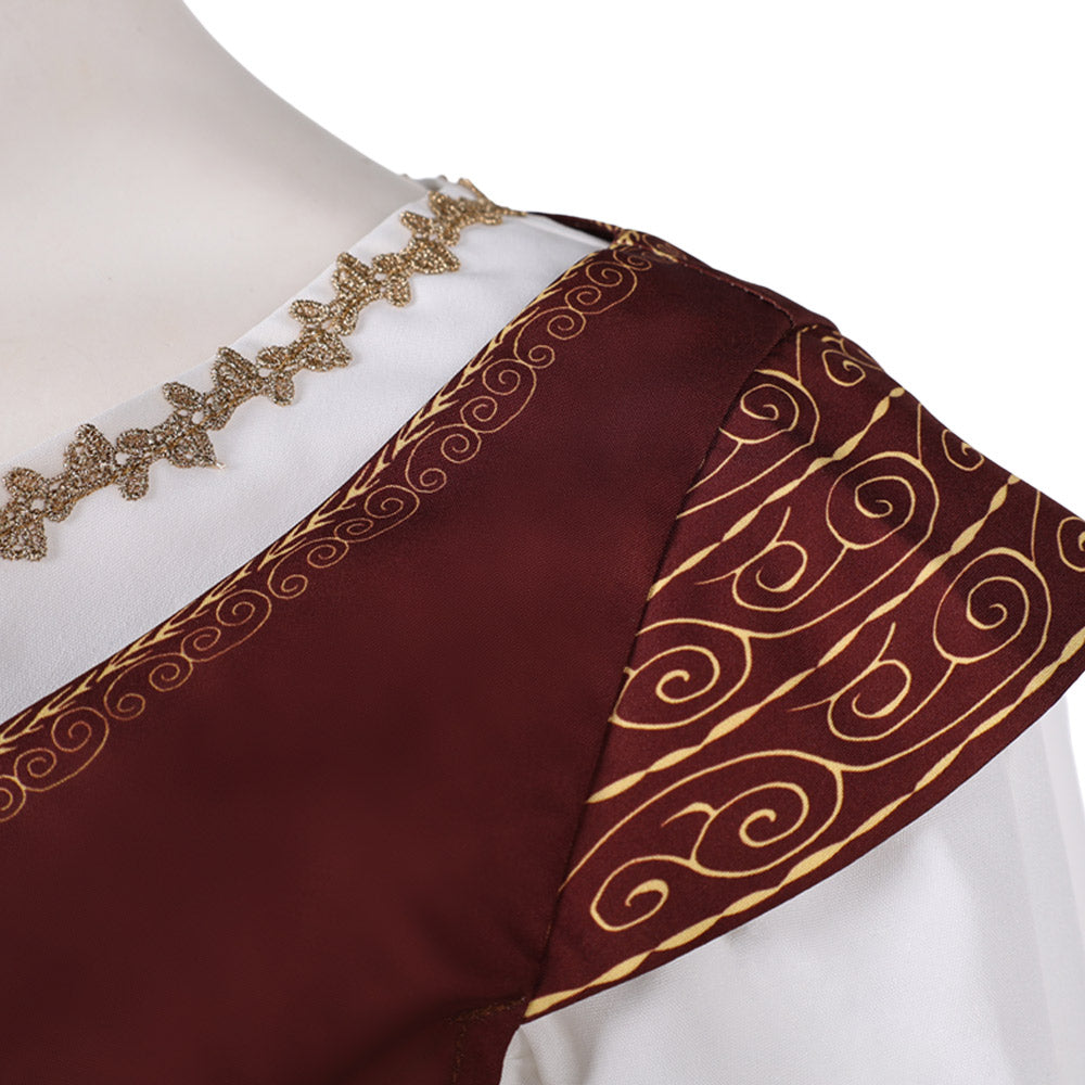 Cosplay Costume Eowyn The Lord of the Rings(2026) Film Cosplay Robe Blanche et Rouge Femme