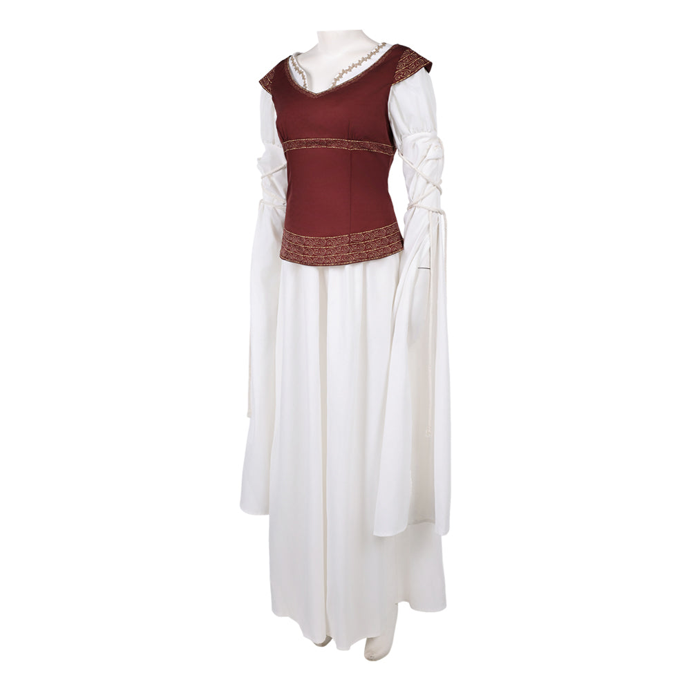 Cosplay Costume Eowyn The Lord of the Rings(2026) Film Cosplay Robe Blanche et Rouge Femme