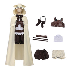 Cosplay Costume Eris Greyrat Mushoku Tensei: Jobless Reincarnation Saison 3(2026) Anime Cosplay Tenue Beige et Brune Femme
