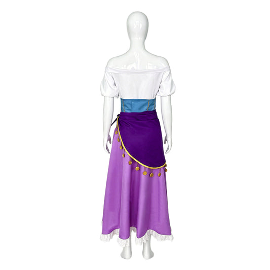 Cosplay Costume Esmeralda The Hunchback of Notre Dame(1996) Film Cosplay Tenue Violette et Blanche Femme