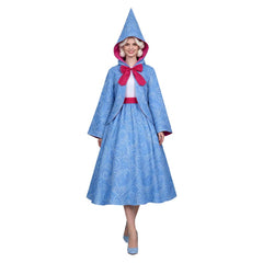 Cosplay Costume Fée Marraine Cendrillon Film Cosplay Tenue Bleue Femme