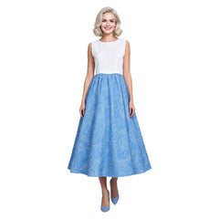 Cosplay Costume Fée Marraine Cendrillon Film Cosplay Tenue Bleue Femme
