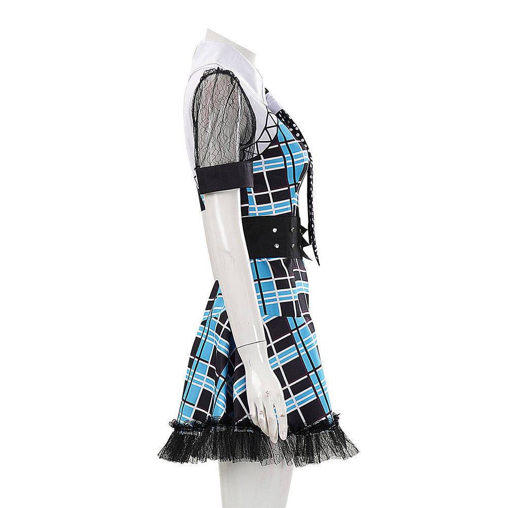 Cosplay Costume Frankie Stein Monster High TV Cosplay Robe Bleue Femme