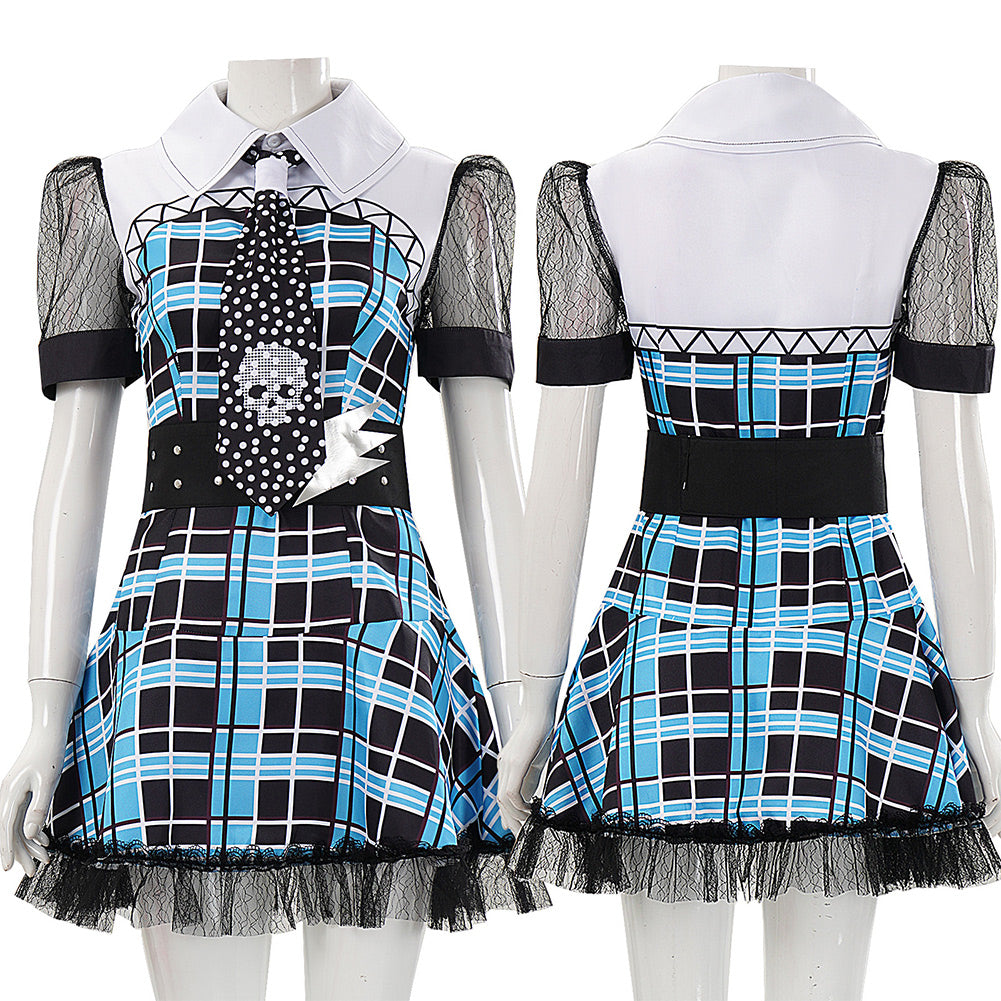 Cosplay Costume Frankie Stein Monster High TV Cosplay Robe Bleue Femme