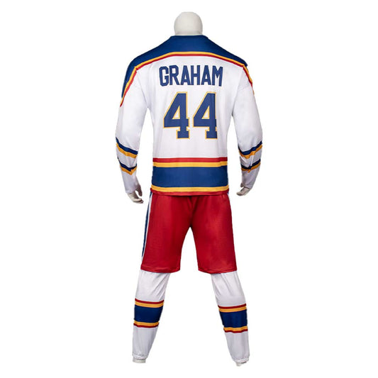 Cosplay Costume Garrett Off Campus(2026) TV Cosplay Uniforme de Hockey sur Glace Blanche Homme
