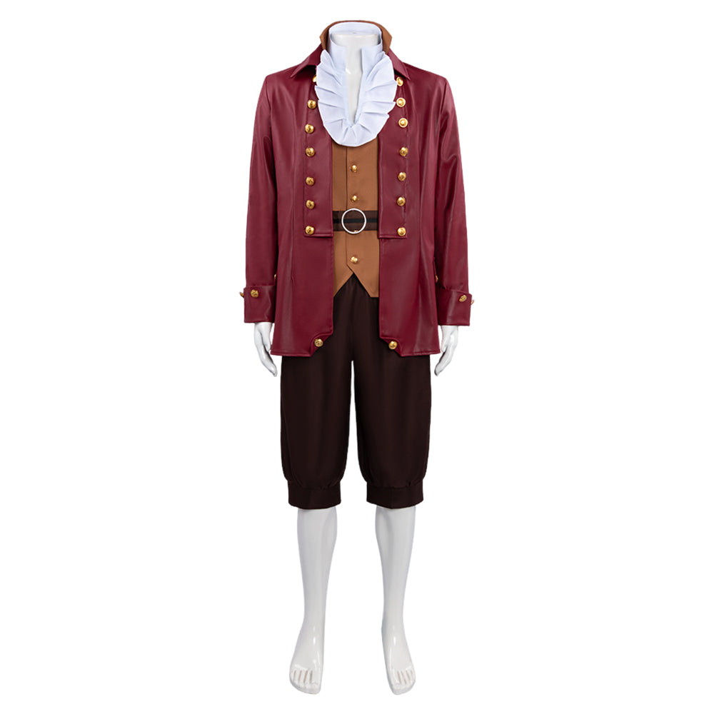 Cosplay Costume Gaston La Belle et la Bête(2026) TV Cosplay Tenue Rouge Homme