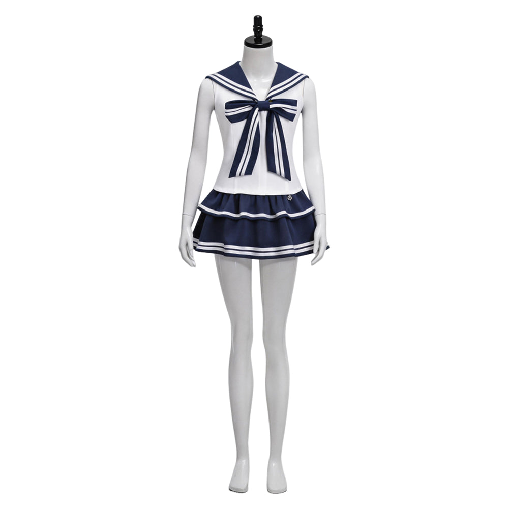 Cosplay Costume Groupe de Filles Uniforme de Scène Blanche et Bleue Femme