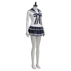 Cosplay Costume Groupe de Filles Uniforme de Scène Blanche et Bleue Femme