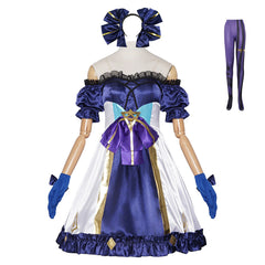 Cosplay Costume Gwen Arcane: League of Legends Jeu Cosplay Robe Bleue Femme