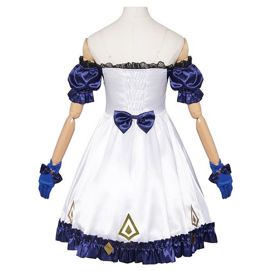 Cosplay Costume Gwen Arcane: League of Legends Jeu Cosplay Robe Bleue Femme